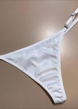 Шовкові🤍 білі трусики стрінги