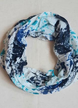 Шарф снуд gina benotti бело синий натуральный полупрозрачный германия
