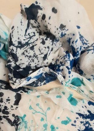 Бело синий натуральный полупрозрачный шарф снуд gina benotti германия3 фото