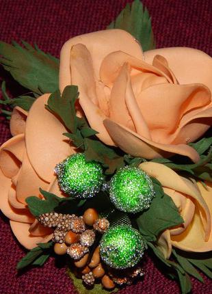 Заколочка для волосся "чайні трояндочки"