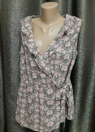 Блузка майка жилетка 42% льон 58% cotton liberty пог 54