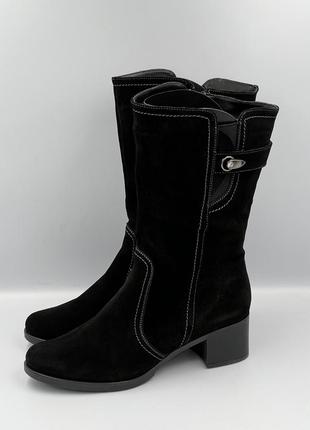 Чоботи жіночі, демісезонні, натуральна замша