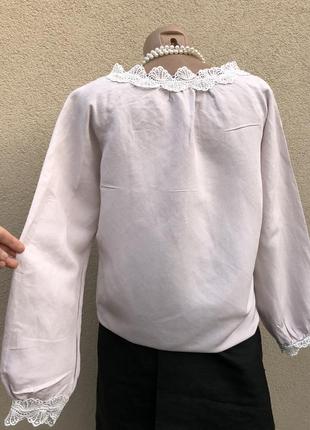 Блуза реглан,сорочка з мереживом,етно стиль бохо,льон-бавовна2 фото