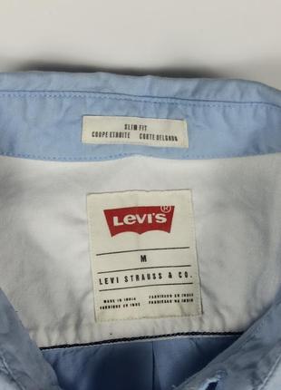 Levi's size m slimfit синя сорочка чоловіча з довгим рукавом блакитна7 фото