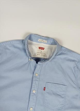 Levi's size m slimfit синя сорочка чоловіча з довгим рукавом блакитна5 фото