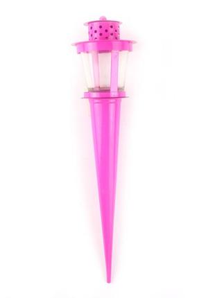 Фонарик для клумб "факел" розовый
