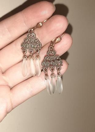 Серьги матовое стикло