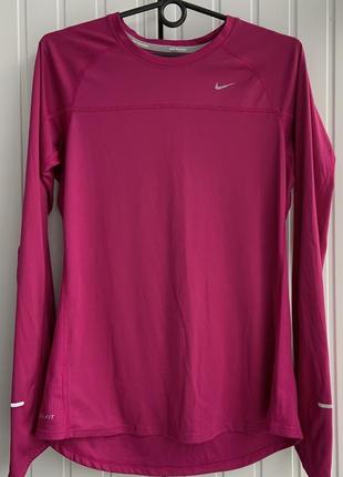 Nike running dri fit лонгслив реглан спортивный размер l оригинал.3 фото