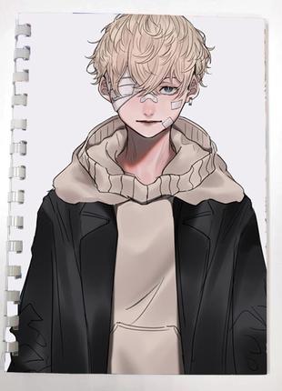 Блокнот скетчбук баджи и чифую аниме токийские мстители (sk0104)