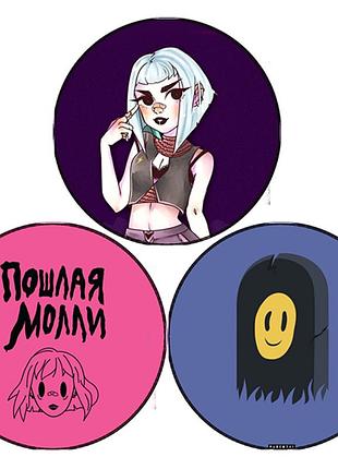 Значки пошлая молли набор 3 шт (bs028)