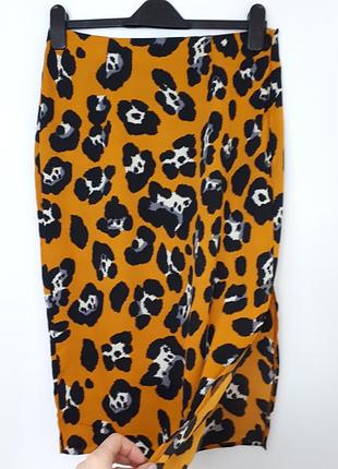 Юбка сицилийский апельсин в звериный принт missguded (размер 12)
