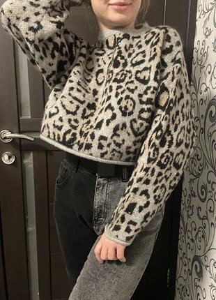 Zara джемпер свитшот леопард
