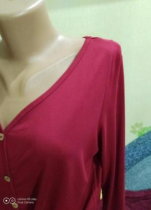 Шикарная блузка, кофта, на завязке,- бордо- colloseum-состояние новой.7 фото