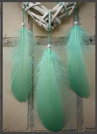 Ловец снов "сердце" (белый-мятный) подарок на день валентина 14 февраля