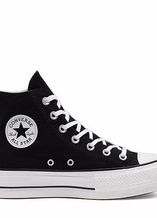 Кеди converse chuck taylor all star lift hi 560845c black текстиль.