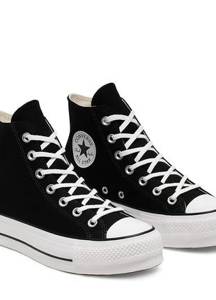 Кеди converse chuck taylor all star lift hi 560845c black текстиль.3 фото