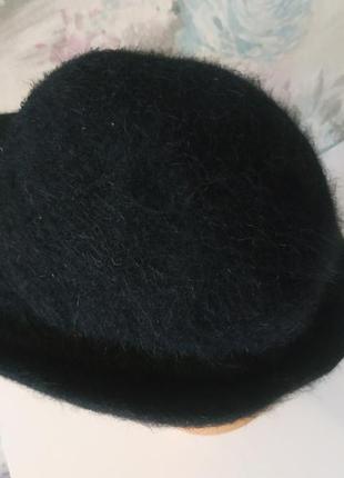 Шляпа шерстяная черная ,ангорова шляпа панама2 фото
