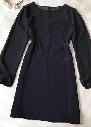 Чёрное платье f&f свободного кроя вискоза рукава