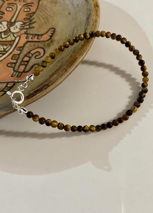 Браслет из натурального тигрового глаза