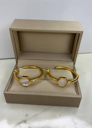 Серьги в позолоте с перламутром