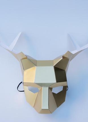 Маска олень papercraft золото