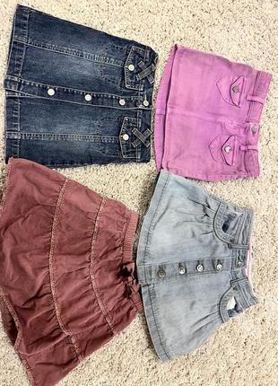 Модная юбка джинсовая юбка трапеция на кнопках на 4-6 лет8 фото