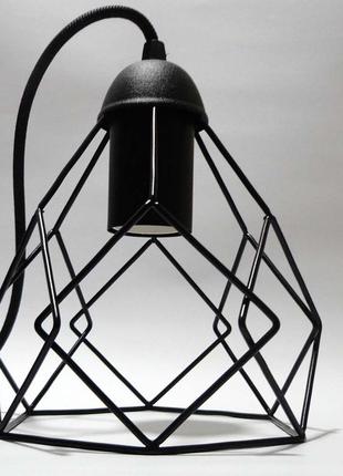 Подвесная люстра на 4-лампы ruby-4 e27 чёрный, потолочный светильник4 фото