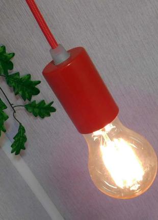 Потолочная люстра на 5-ламп ceiling-5g (e27, круг, красный, 1 м) подвесной светильник4 фото