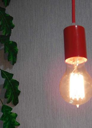 Потолочная люстра на 5-ламп ceiling-5g (e27, круг, красный, 1 м) подвесной светильник5 фото