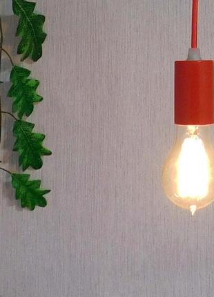 Потолочная люстра на 5-ламп ceiling-5g (e27, круг, красный, 1 м) подвесной светильник2 фото