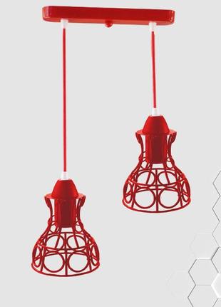 Підвісна люстра на 2-лампи rings-2 e27 червоний