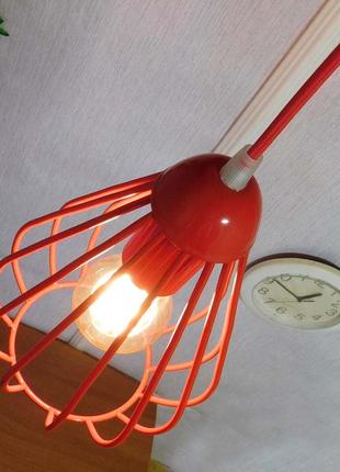 Подвесная потолочная люстра на 5-ламп fantasy-5 e27 красный3 фото