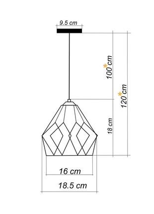 Подвесной светильник ruby (1 лампа, e27, желтый)5 фото