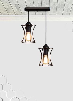 Подвесной светильник на 2-лампы sandbox-2 e27 чёрный