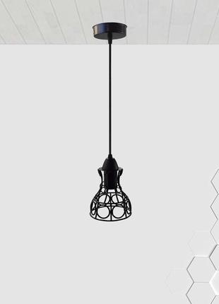 Подвесной светильник rings (1 лампа, e27, чёрный)1 фото