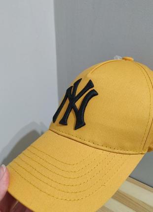 Тренд новая желтая кепка new york yankees хлопковая бейсболка  козырек4 фото