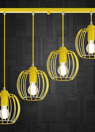 Підвісна люстра на 4-лампи barrel-4 e27 жовтий