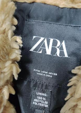 Красивая бежевая шубка zara4 фото