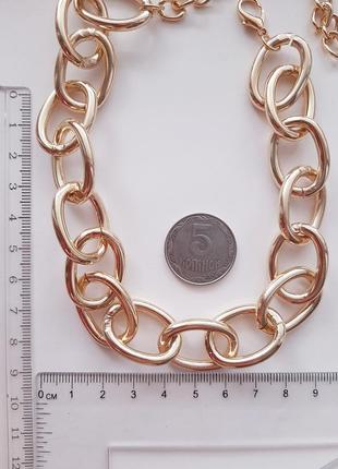 Массивная цепь чокер цвет золото крупная цепочка золотая золотистая акцентная...