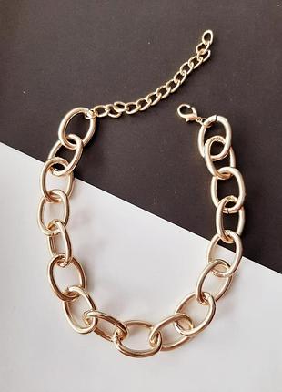 Массивная цепь чокер цвет золото крупная цепочка золотая золотистая акцентная...