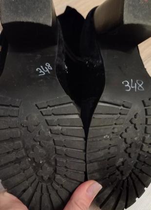 Велюрові чорні чобітки черевики ботильйони демісезонні5 фото