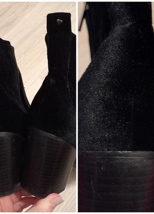 Велюрові чорні чобітки черевики ботильйони демісезонні8 фото