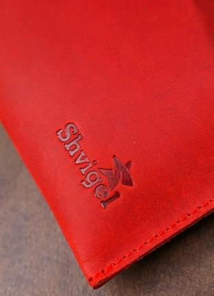 Женская винтажная кожаный тревел-косметичка shvigel 16427 красный8 фото