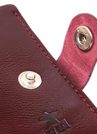 Кожаное стильное портмоне shvigel 16442 бордовый2 фото
