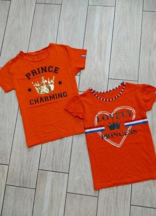Яркая апельсиновая футболочка для юной принцессы!!
8-10 лет..рост 134-140 см..2 фото