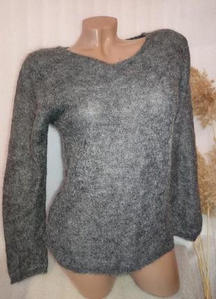 🔥 красивый серый базовый мохеровый свитер 💥
