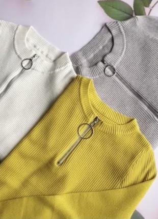 Кофта з замочком рубчик водолазка гольф светр светер джемпер пуловер