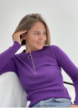 Кофта з замочком рубчик водолазка гольф светр светер джемпер пуловер7 фото