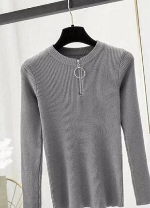 Кофта з замочком рубчик водолазка гольф светр светер джемпер пуловер8 фото