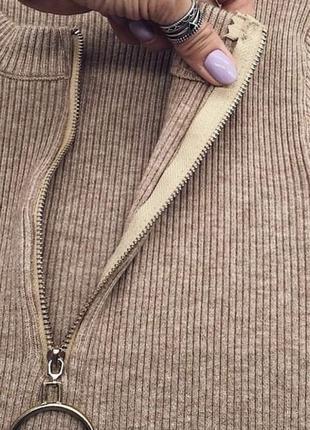 Кофта з замочком рубчик водолазка гольф светр светер джемпер пуловер5 фото